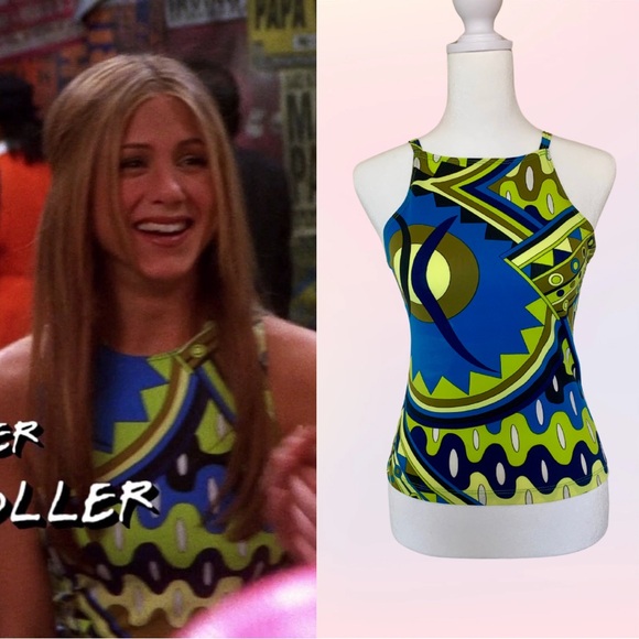 Tops - Extremely Rare Alt. Graphic Geometric Tank ASO Rachel Green on Friends